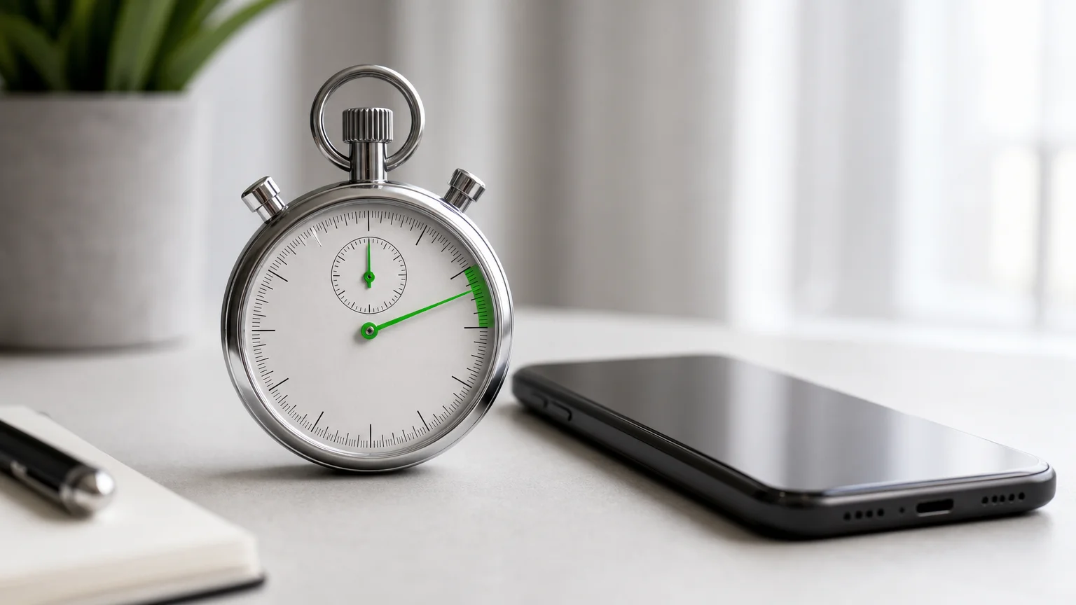 Chronomètre symbolisant les secondes décisives d'une accroche commerciale