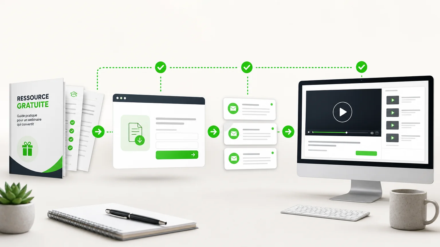 Illustration d’un lead magnet relié à une formation en ligne