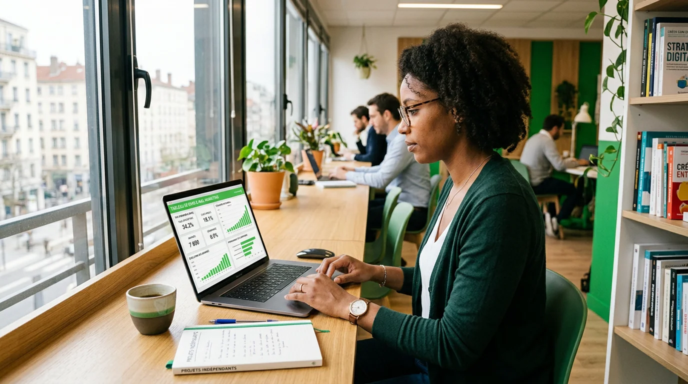 Entrepreneur analysant les performances de sa séquence d'e-mails