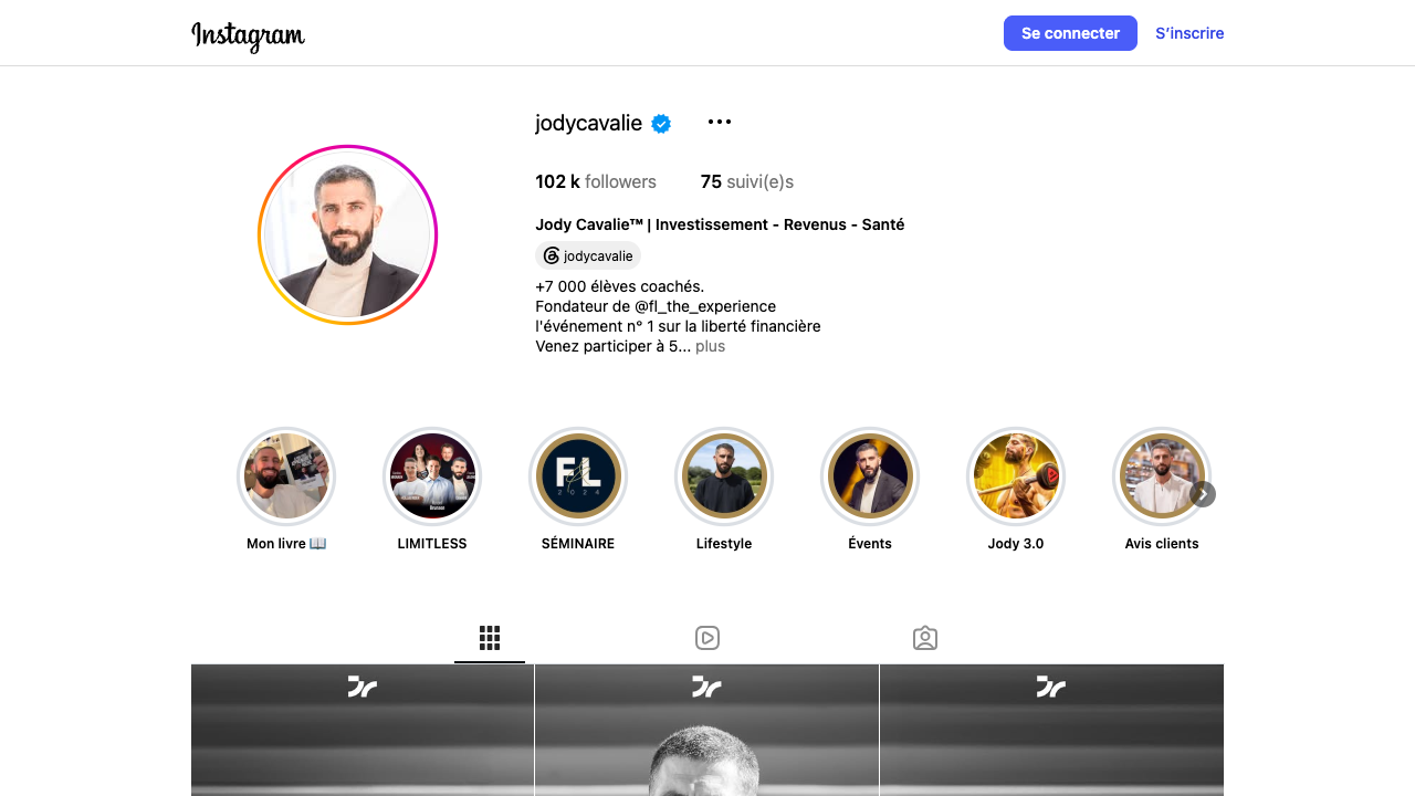Profil Instagram vérifié de Jody Cavalié