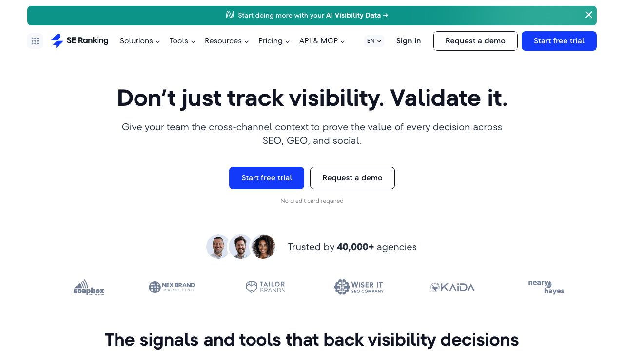 SE Ranking, plateforme SEO tout-en-un avec suivi de visibilité IA