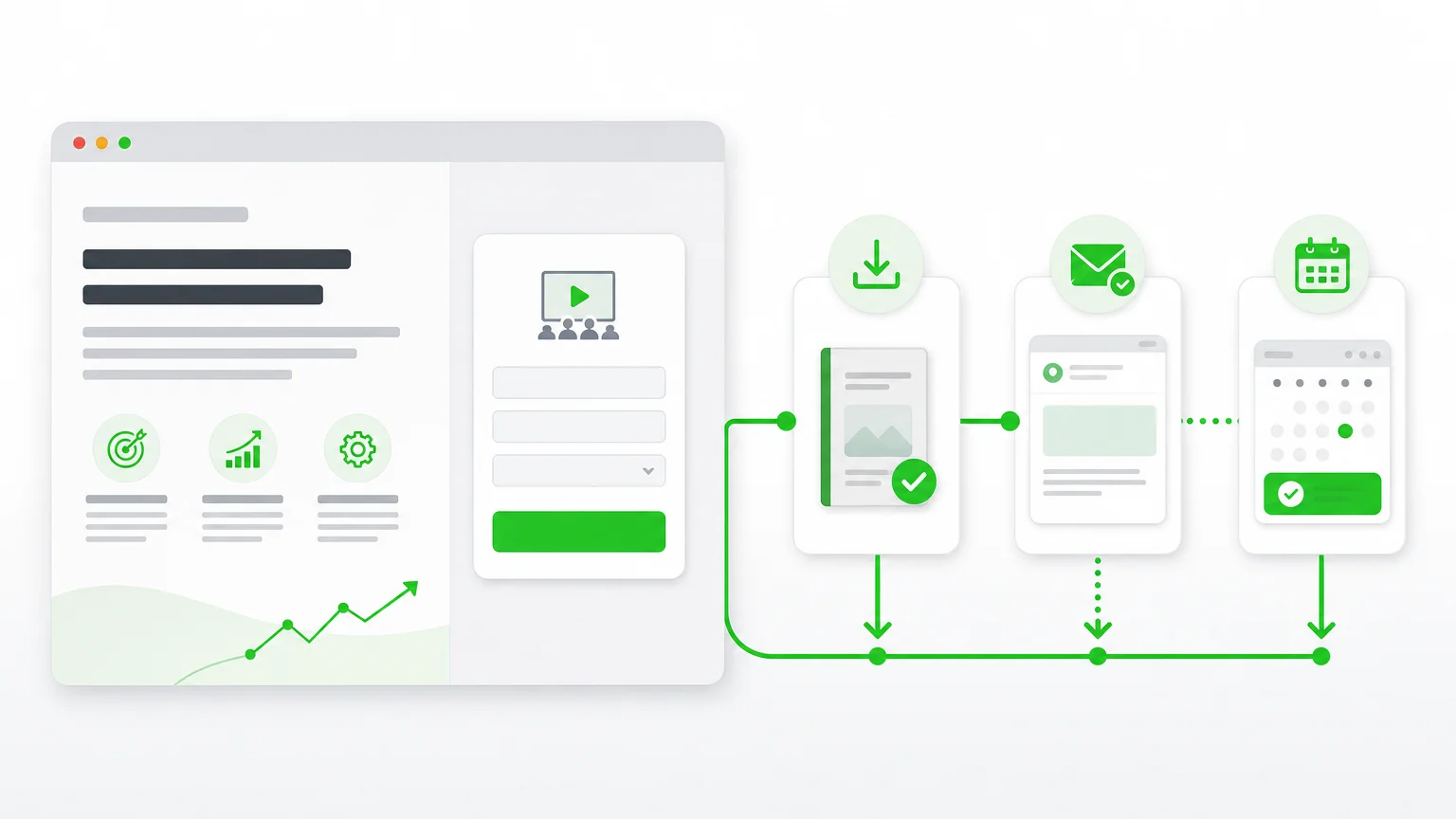 Illustration d’un parcours automatisé transformant une visite de site en conversion