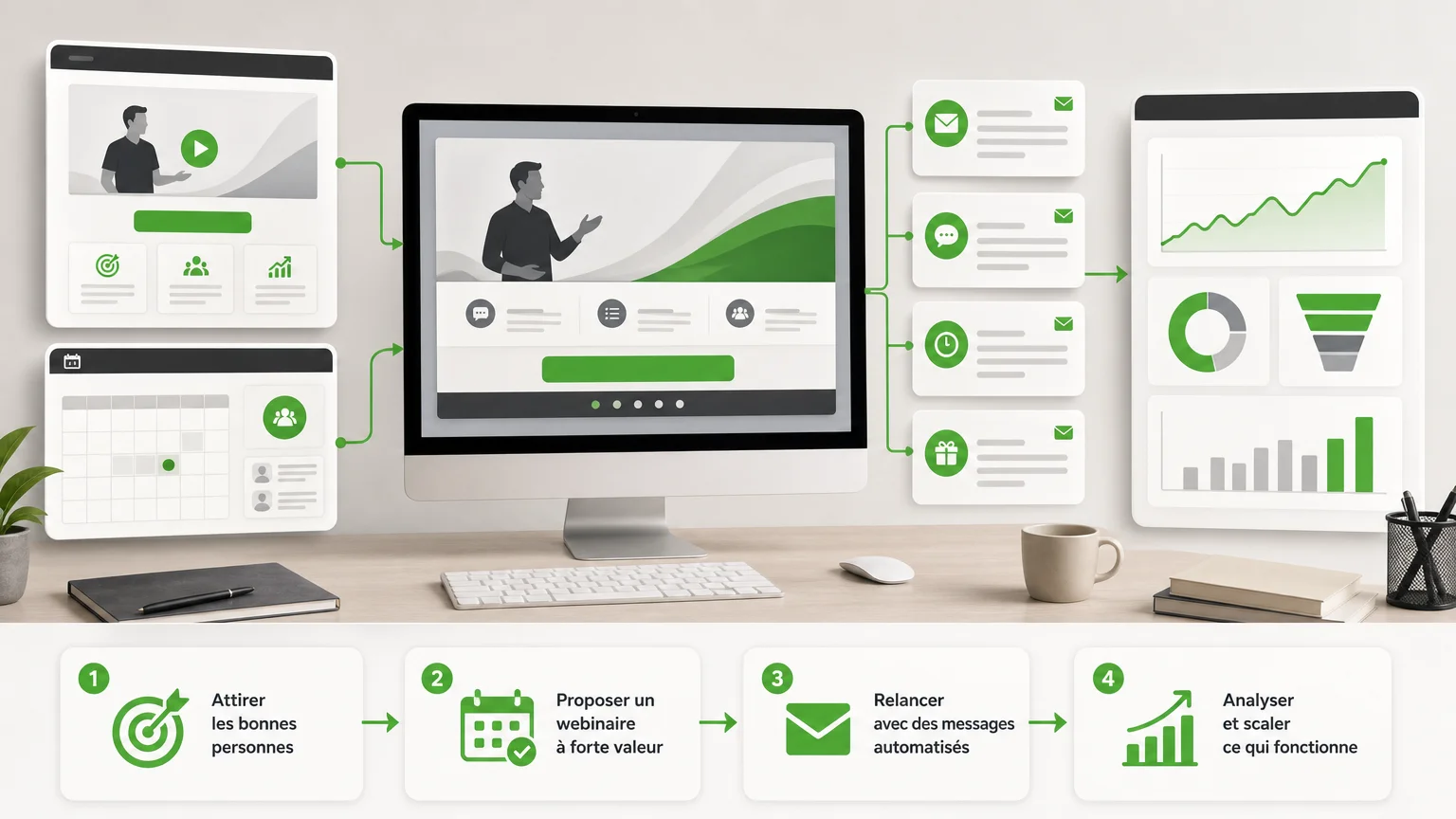 Illustration d’un système de vente pour une formation en ligne