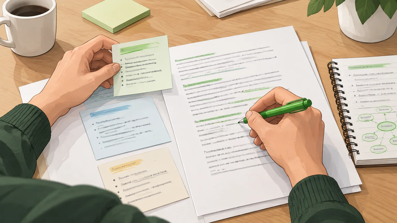 Notes annotées et regroupées par thèmes pour comprendre les besoins de l’audience.