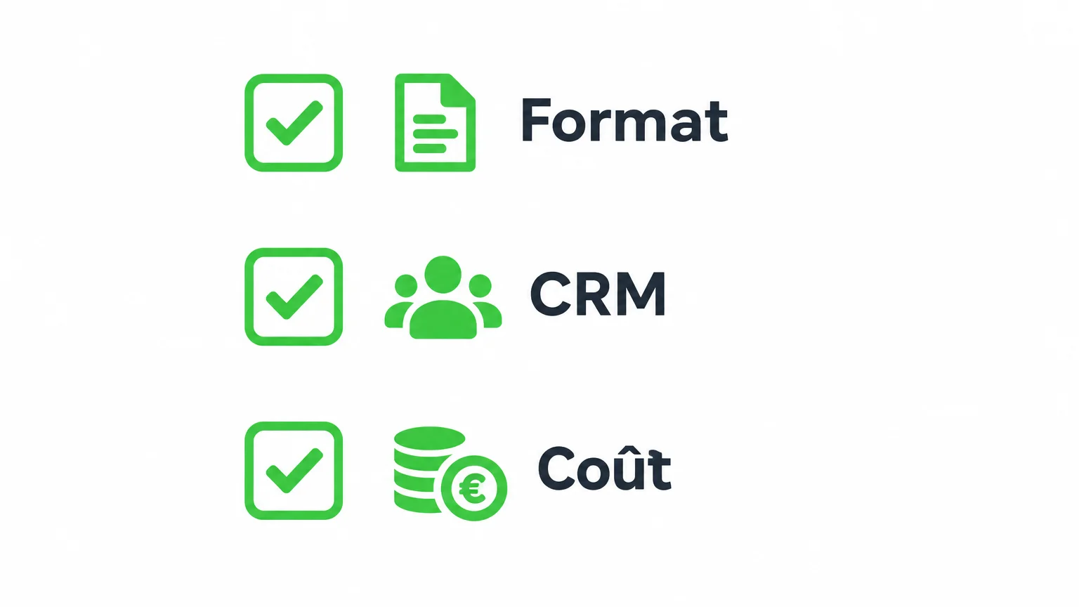 Checklist pour comparer le format, le CRM et le coût d’une plateforme de webinaire